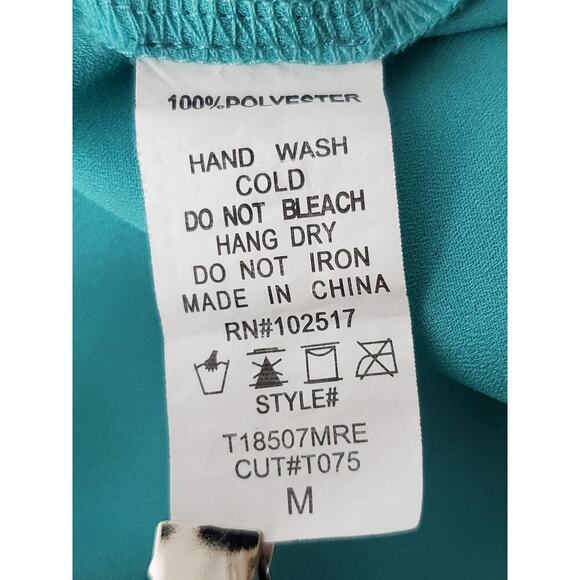 SOPRANO Women's Teal & Black Sleeveless Button Up Sheer Top w/ Rhinestones Sz M - Picture 10 of 10